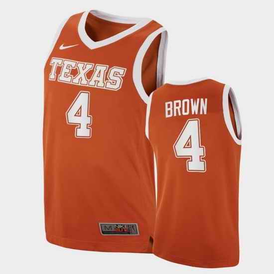 Men Texas Longhorns Greg Brown Replica Orange College Basketball Jersey